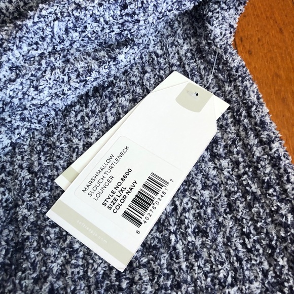NWT Softies marshmallow slouch turtle neck lounger size L/XL navy - Picture 3 of 6